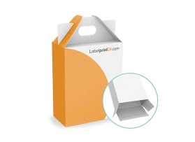 Carrying handle box with tuck-in flap