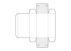 Carton box with tuck-in flap - Opposite flaps, mirrored