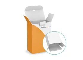 Folding box with tuck-in flap and security tab