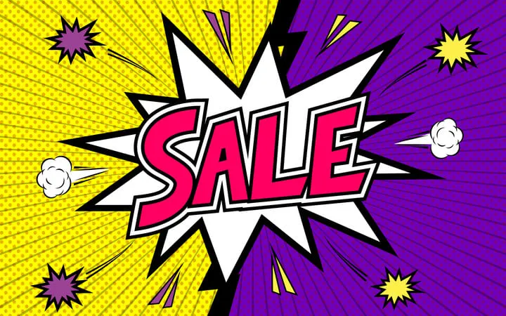 Pop Art mit Sale Schrift Pop Art mit Sale Schrift