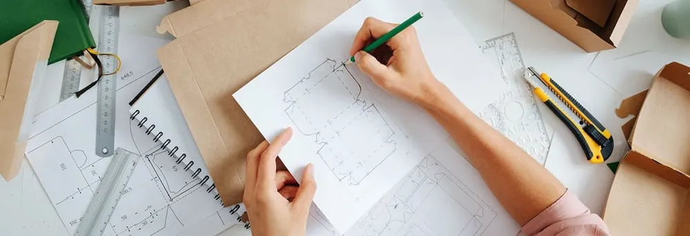 Skizzierung einer Schachtel Skizzierung einer Schachtel