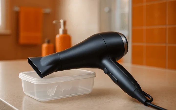 Etiketten mit Föhn entfernen Etiketten mit Föhn entfernen