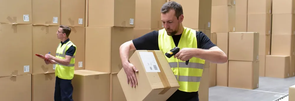 Etiketten auf Versandkartons scannen Etiketten auf Versandkartons scannen