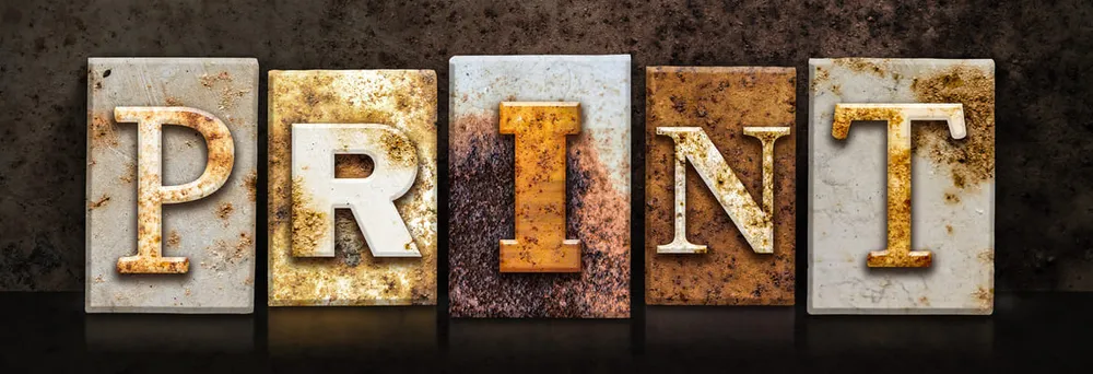 Buchdruck Buchstaben auf denen Print steht Buchdruck Buchstaben auf denen Print steht