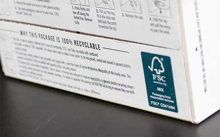 FSC-Siegel Faltschachtel aus Chromokarton FSC-Siegel Faltschachtel aus Chromokarton