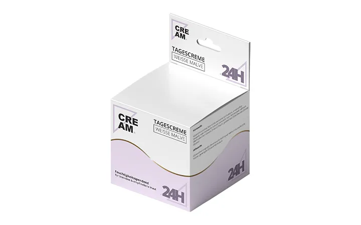 Faltschachtel für Tagescreme aus Zellstoffkarton Faltschachtel für Tagescreme aus Zellstoffkarton