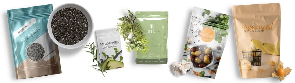 Pouch Packagings with different designs Pouch Packagings with different designs