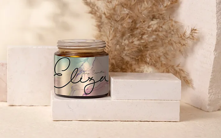 Etichetta metallizzata per cosmetici