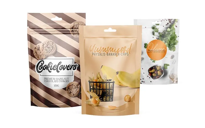 Doypack con zip e senza zip Doypack con zip e senza zip